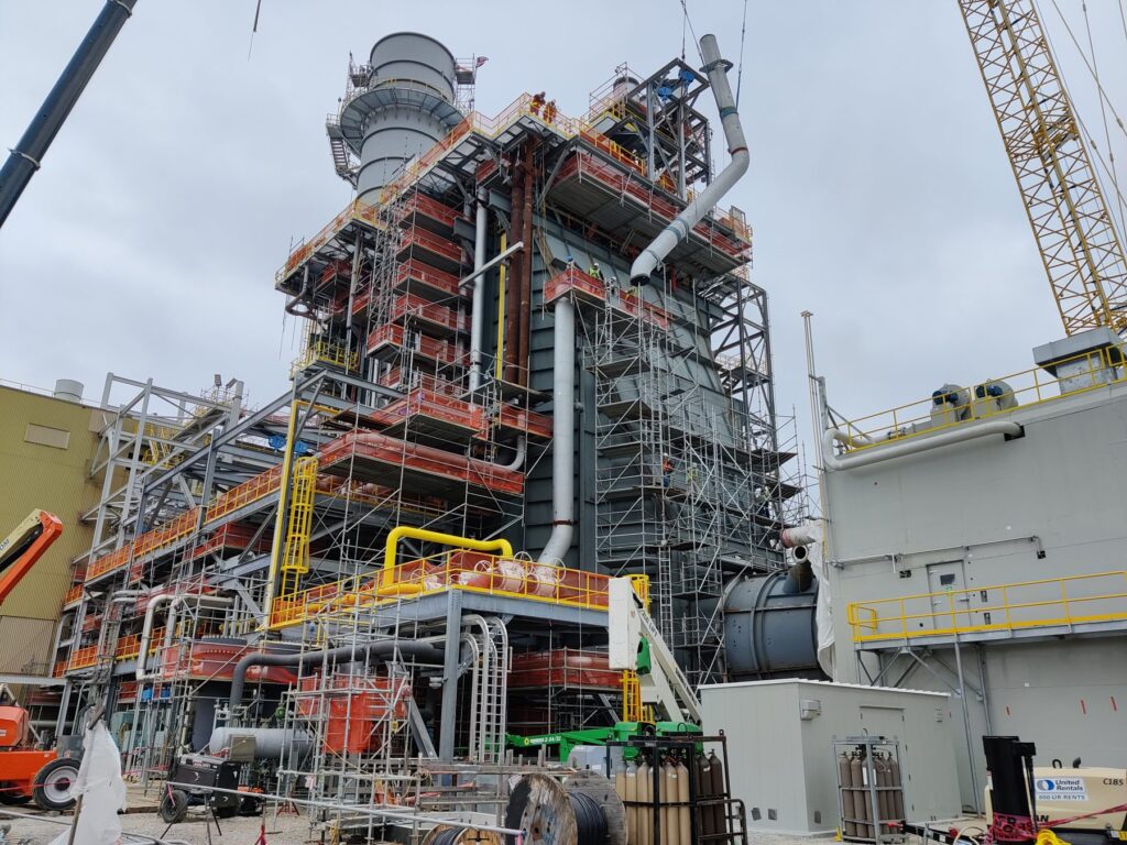 Scaffolding at a power plant